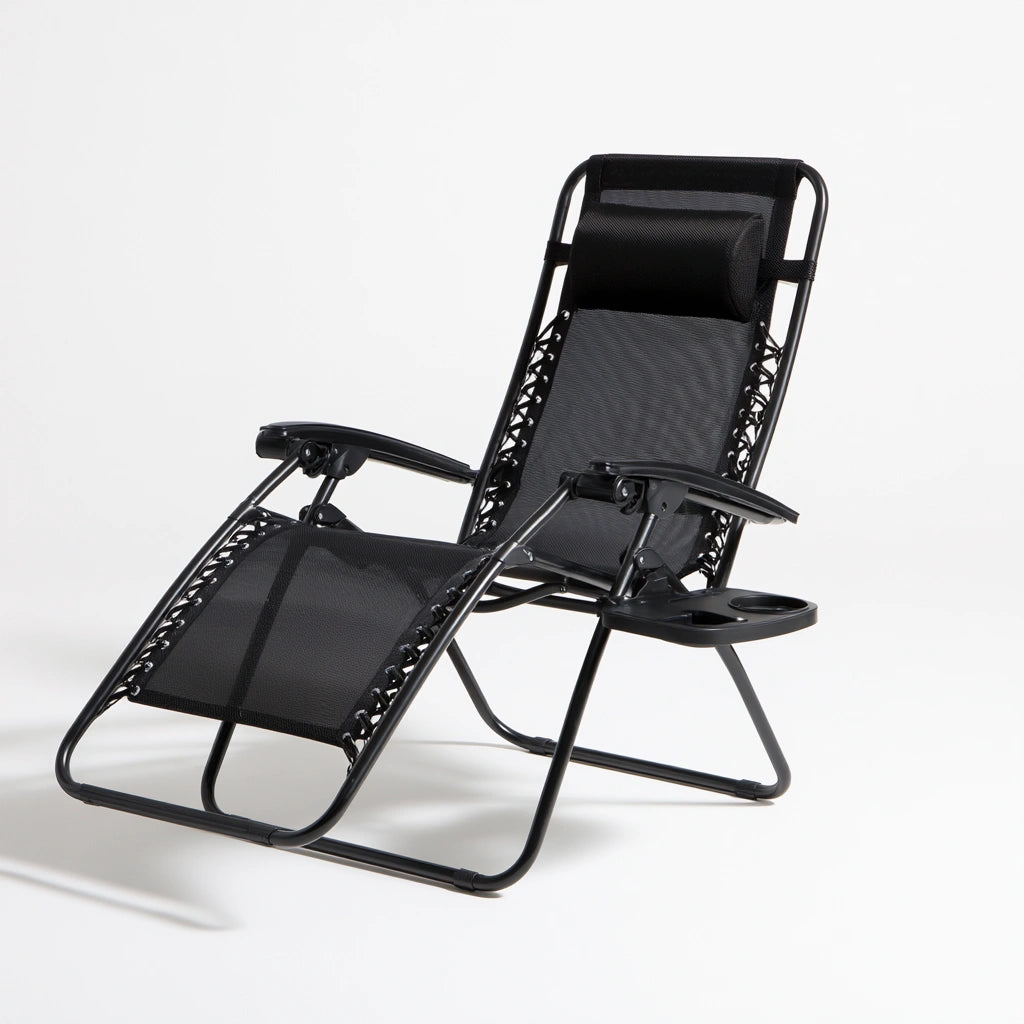 Fauteuil relax zéro gravité aux lignes épurées, coloris noir