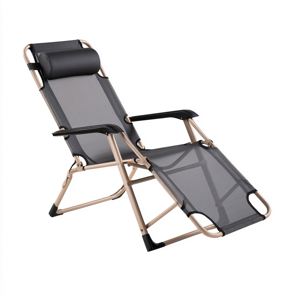 Fauteuil de détente aux lignes épurées pliant, coloris gris