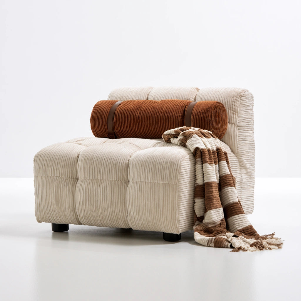 Fauteuil de détente aux lignes épurées, coloris beige clair