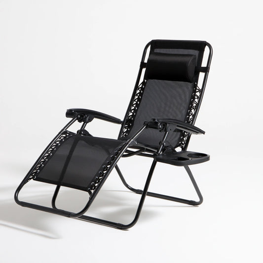 Fauteuil relax zéro gravité aux lignes épurées, coloris noir