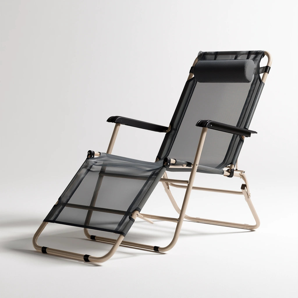 Fauteuil de détente aux lignes épurées pliant, coloris gris