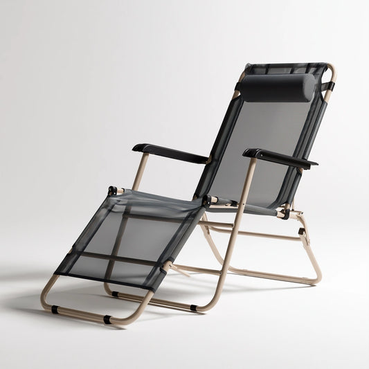 Fauteuil de détente aux lignes épurées pliant, coloris gris