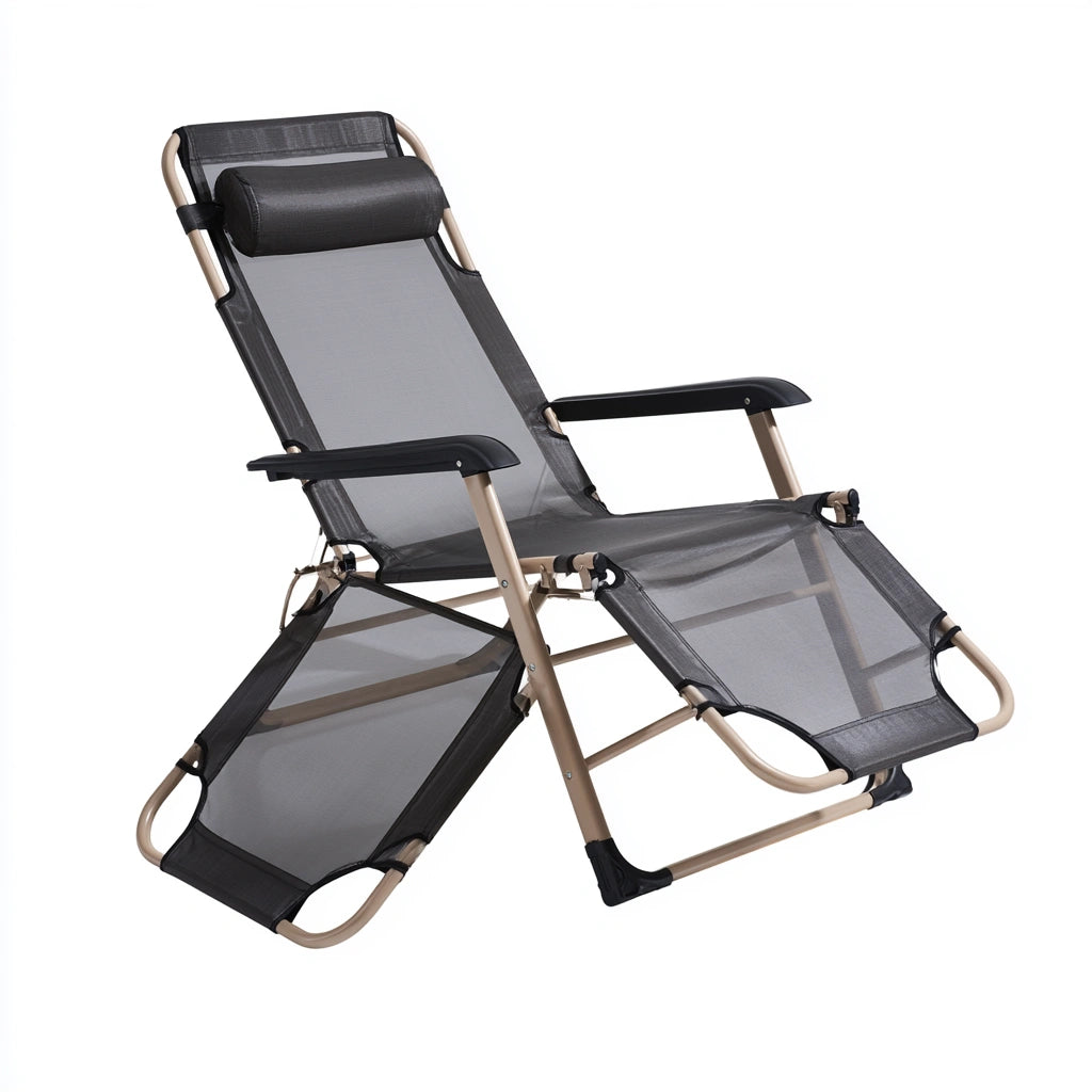 Fauteuil de détente aux lignes épurées pliant, coloris gris