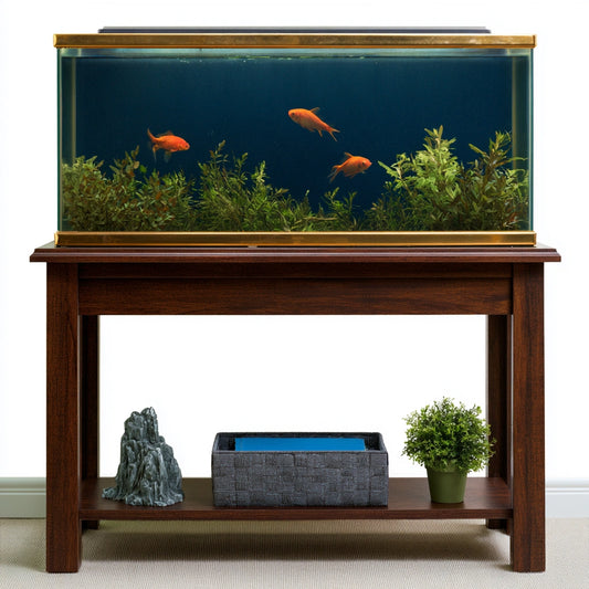 Meuble support pour aquarium en bois, coloris brun foncé